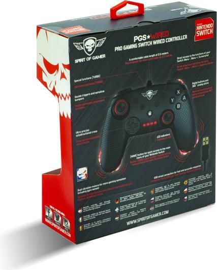 Image du produit Spirit Of Gamer Manette De Jeu Pro Gaming Pour Nintendo Switch (Noir) (Switch)