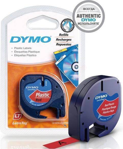Produktbild Dymo Plastikband schwarz auf rot (1.20 cm, Rot)