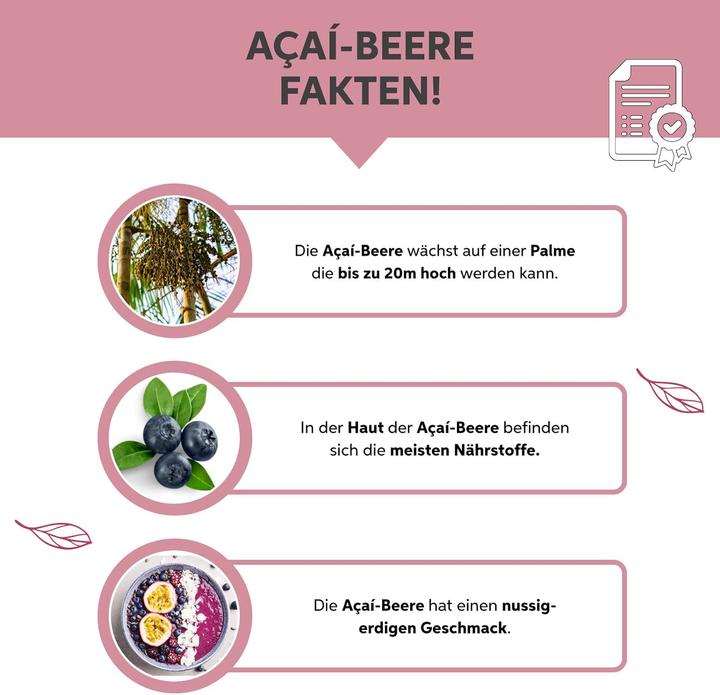 Produktbild Eltabia Acai Pulver in Rohkost-Qualität | 100% rein ohne Zusatzstoffe und Vegan (Pulver, 100 g)