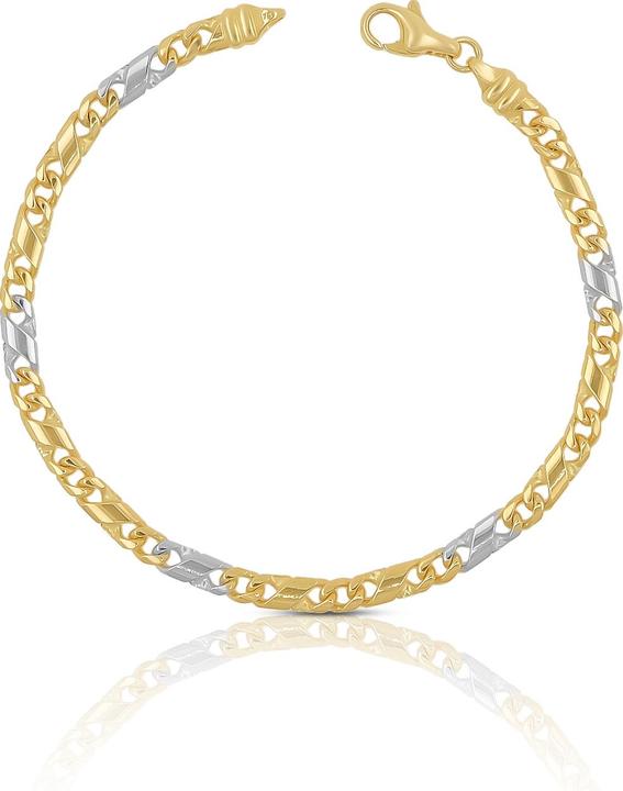 Produktbild Muau 8er-Kette (21 cm, 750, Weissgold, 18K Gelbgold)