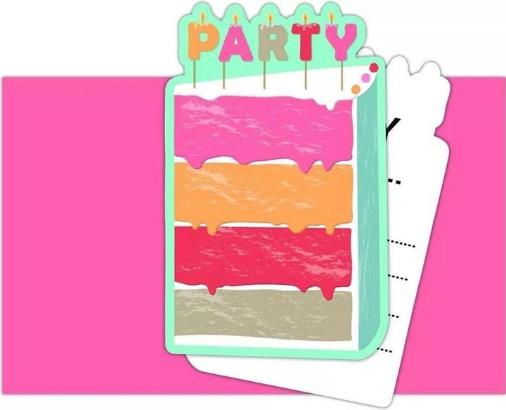Produktbild Procos Kuchen Einladungen Geburtstag 6erPack Karton