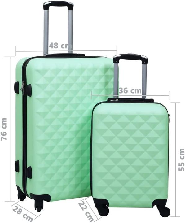 Image du produit VidaXL Set de trolleys, vert menthe (Bagage à main (jusqu'à 50l), L (90 - 115l))