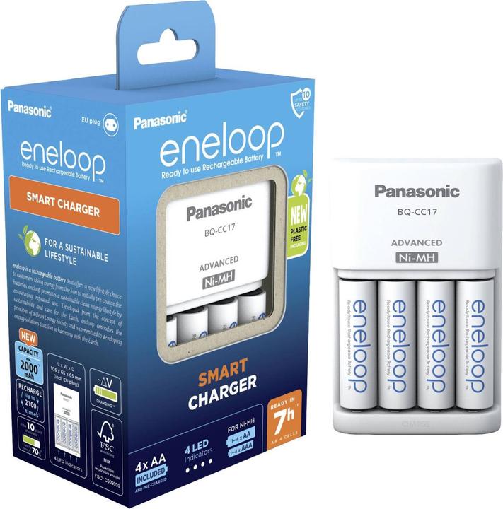 Actual product image Panasonic Bq-Cc17 (4 pcs., AA, 1900 mAh, Battery + charger)