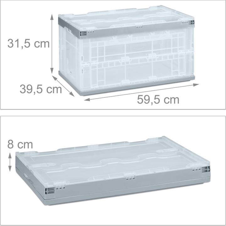 Image du produit Relaxdays Boîte de rangement avec couvercle (59.5 x 39.5 x 31.5 cm, 74 l)
