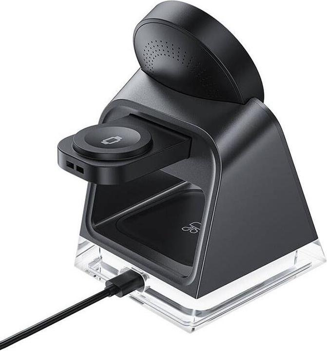 Actual product image Acefast E17 MagSafe 3in1 inductive charger + USB-A USB-C cable - black (20.50 W)