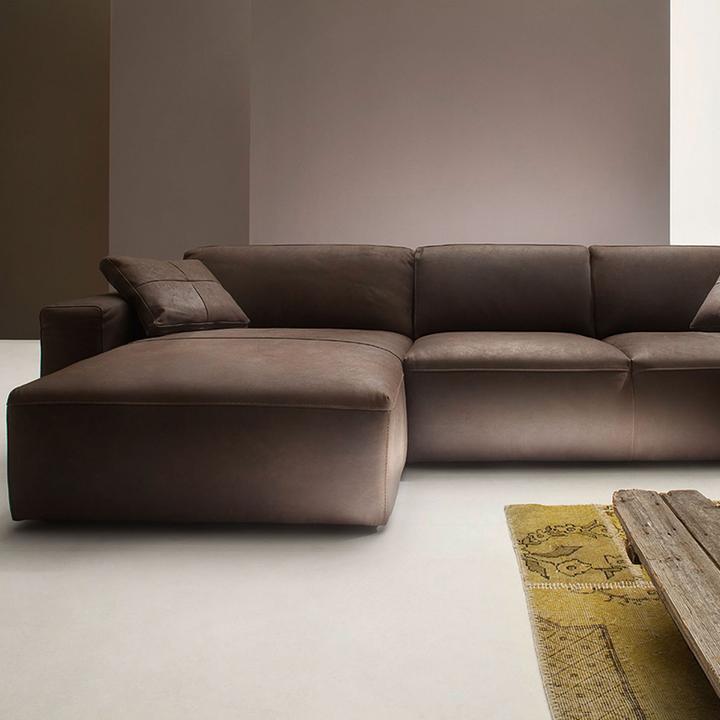 Produktbild BeType Wilna Sofa mit Longchair links in Leder (Ecksofa)