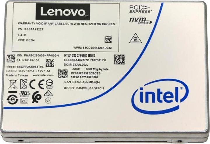 Actual product image Lenovo ThinkSystem 2.5" U.2 P5620 12.8TB Mixed (12800 GB, 2.5")