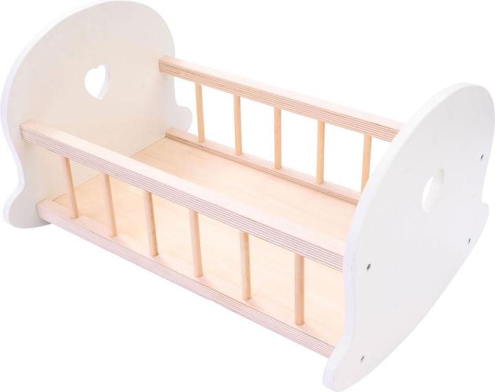 Actual product image Engelhart Doll's Bed Rocking Cradle, Grey/White