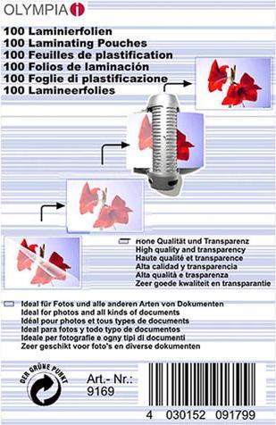 Produktbild Olympia Visitenkarten Laminierfolien (Visitenkarte, 100 Stück, 80 µm)
