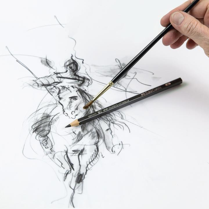 Actual product image Faber-Castell Pencil Graphite Watercolours Set of 5 with brushes (3.30 mm, 6 x)