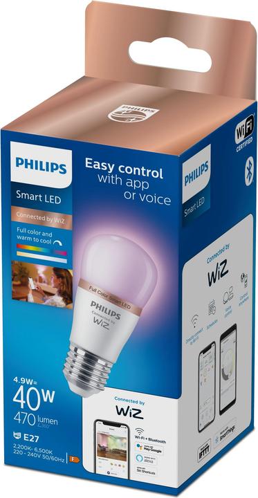 Produktbild Philips PHI WFB 40W P45 E27 922-65 RGB 1PF/6 (E27, 4.90 W, 470 lm, 1 x, F)