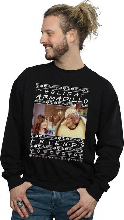 Actual product image Friends Mens Fair Isle Holiday Armadillo Sweatshirt (S)
