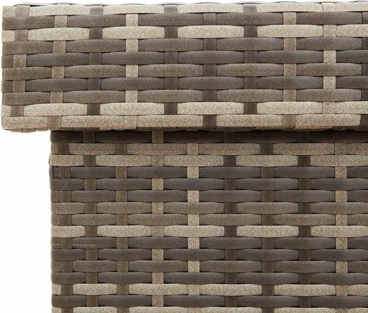 Produktbild VidaXL Gartentruhe mit Rollen Grau 110x55x73 cm Poly Rattan Garten Auflagenbox