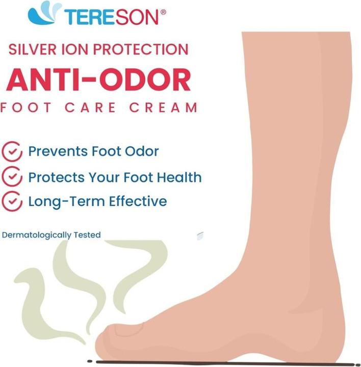 Immagine prodotto Tereson Crema piedi, crema contro l'odore dei piedi, unisex, 50 ml (Deodorante per piedi e polvere, 50 ml)