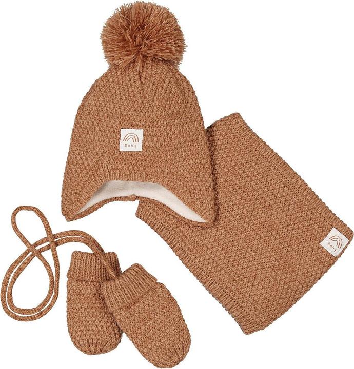 Image du produit La Redoute Collections Ensemble bonnet + snood + moufles
