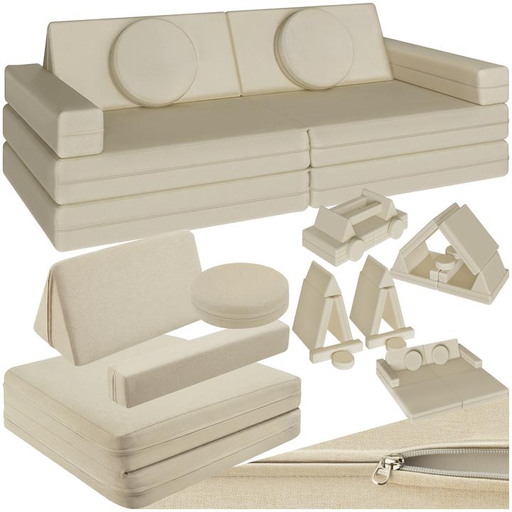 tectake Spielsofa Lilly, 8-teilig, mit Schlaffunktion (Kindersofa)
