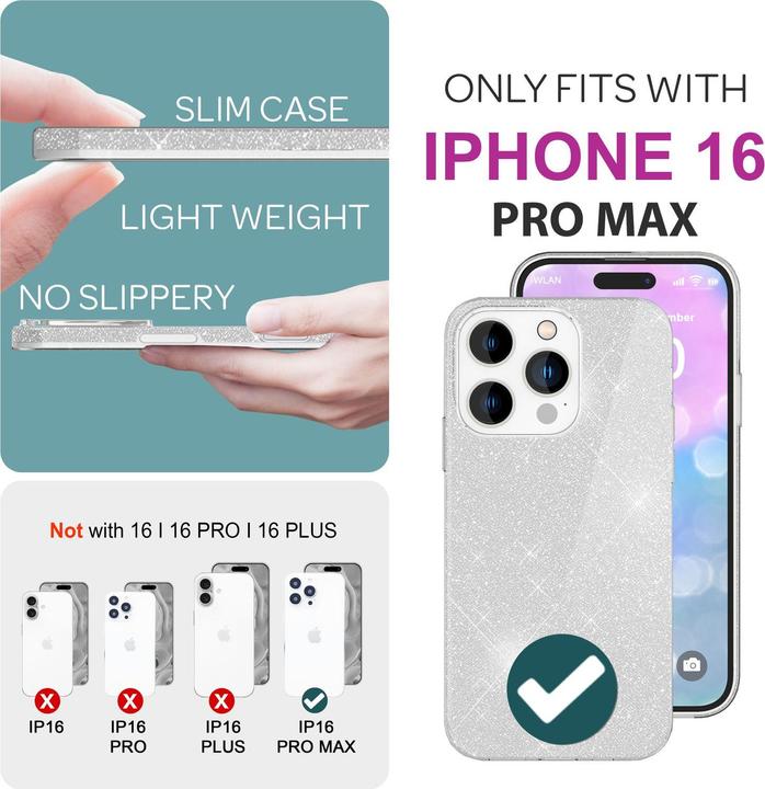 Actual product image Nalia Glitter hybrid cover (Apple iPhone 16 Pro Max)