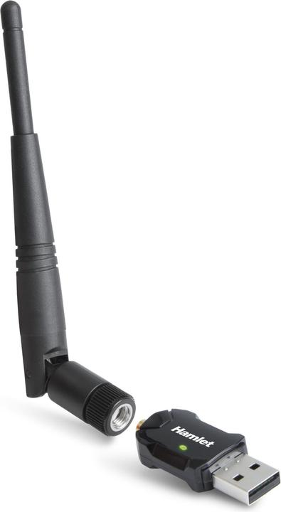Hamlet Adattatore USB Wi-Fi 600Mbps Dual Band 5GHz + 2.4GHz standard 802.ac con antenna rimovibile (USB)