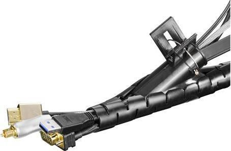 Image du produit Deltaco LDR14 Organisateur de câbles Desk Cable flex tube Noir 1 pc(s) (Trou de câble, 2000 cm)