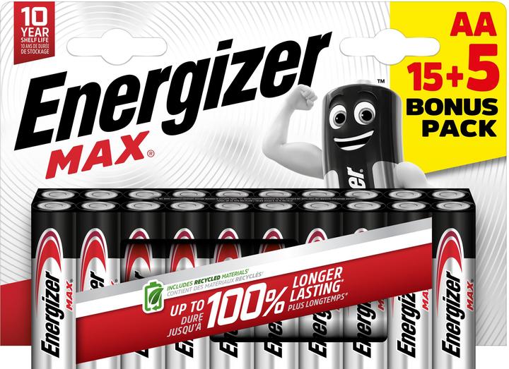 Actual product image Energizer Max Alkaline (20 pcs., AA, 2700 mAh)