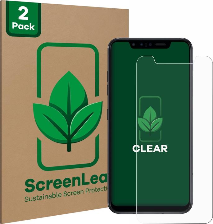 Actual product image ScreenLeaf Protective film sustainable screen protector screen protector film clear transparent (2 Piece, G8s ThinQ)