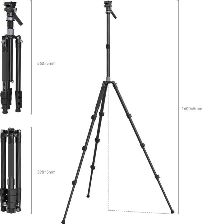 Actual product image SmallRig Travel Video Tripod Kit (Metal, Plastic, Carbon)