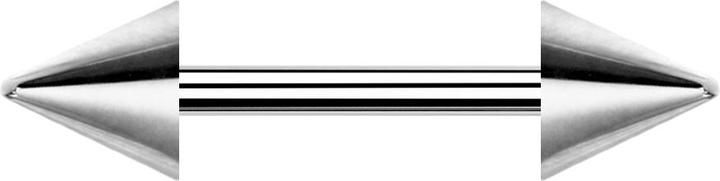 Immagine prodotto Star Piercing Barbell silver con due coni (Acciaio chirurgico 316L)
