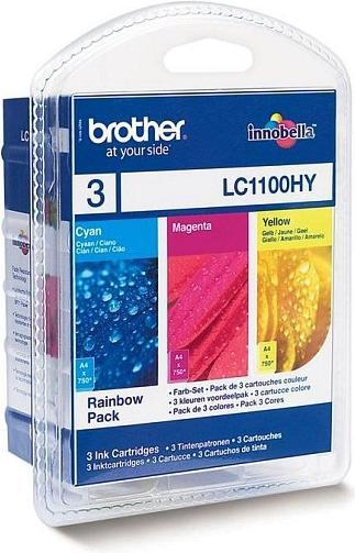 Image du produit Inkadoo Brother LC-1100HYRBWBP Cartouche d'encre MultiPack CMY 750 pages ISO/IEC 24711 UE=3 (M, Y, C)