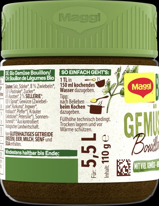 Actual product image Maggi Organic Vegetable Bouillon in a Jar, Yields 5,5 L (5500 ml)