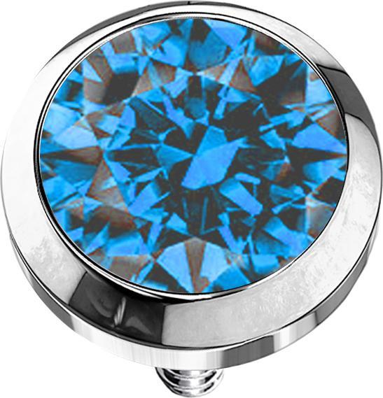 Produktbild Star Piercing Ring silber mit Opal weiss (Chirurgenstahl 316L)