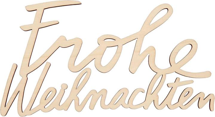 Produktbild Rico Design Holzschriftzug "Frohe Weihnachten", magnetisch für Metallringe Ø 25 cm
