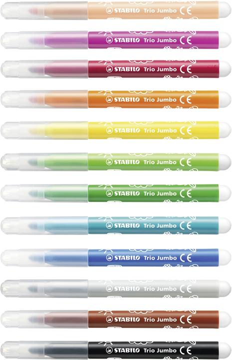 Actual product image STABILO Trio Jumbo Thick Felt Tip Pen (Multicoloured, 12 x)