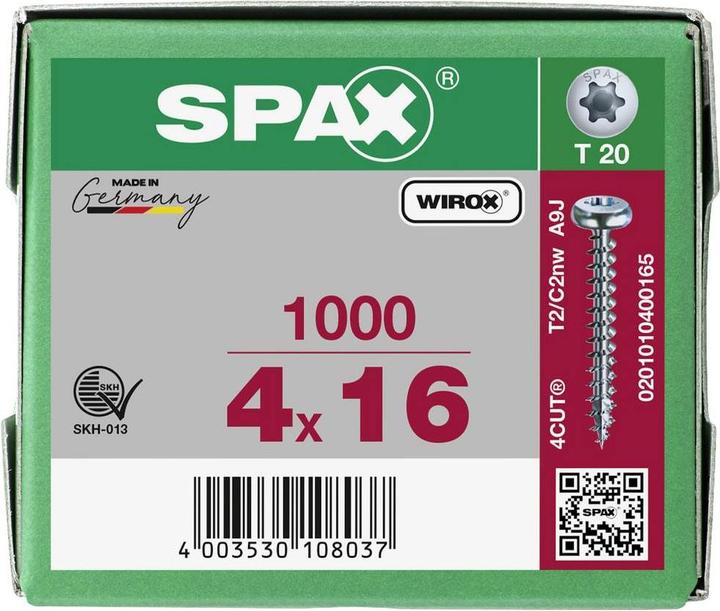 Produktbild Spax Spanplattenschrauben PH T20 4,0x16 mm (1000 Schrauben pro Stück)