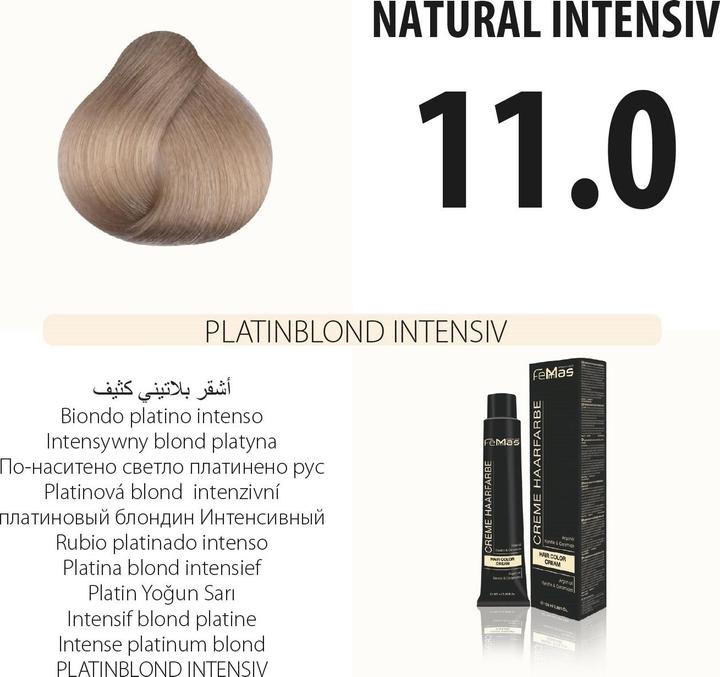 Actual product image FemMas 11.0) hair color platinum blonde intensive 100ml (Platinum blonde)