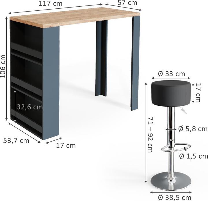 Actual product image Vicco Bartisch-Set (117 x 57 x 106 cm)