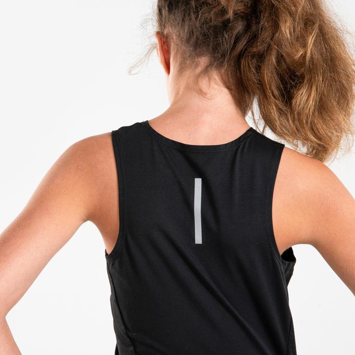 Produktbild Kiprun Tanktop Croptop Running atmungsaktiv Mädchen - 900 schwarz (14, 15, 16)
