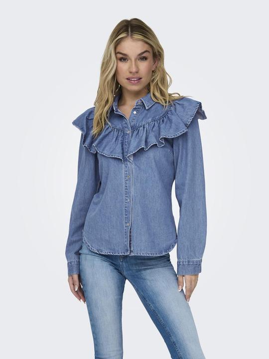 Image du produit Only ONLINDIGO LS FRILL DNM SHIRT QYT Chemise en jean (S)