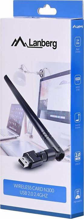 Immagine prodotto Lanberg NC-0300-WIE Scheda di rete Ethernet / WLAN (USB)