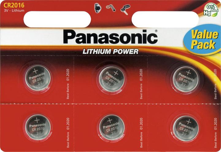 Actual product image Panasonic Lithium Power CR2016 (6 pcs., CR2016, 90 mAh)