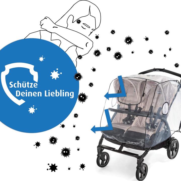 Image du produit Reer RainCover Twin Housse de pluie pour poussette jumelle