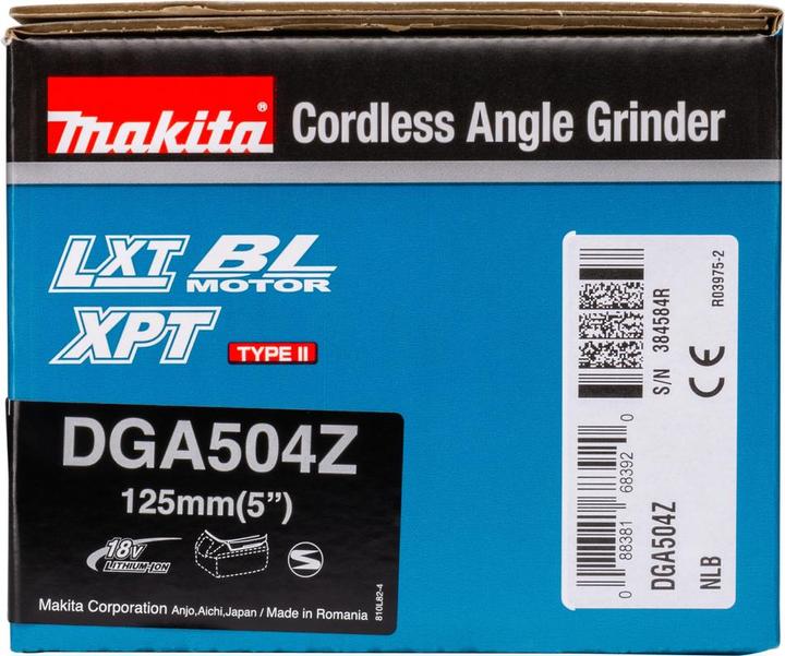 Actual product image Makita Cordless angle grinder DGA504Z (125 mm)