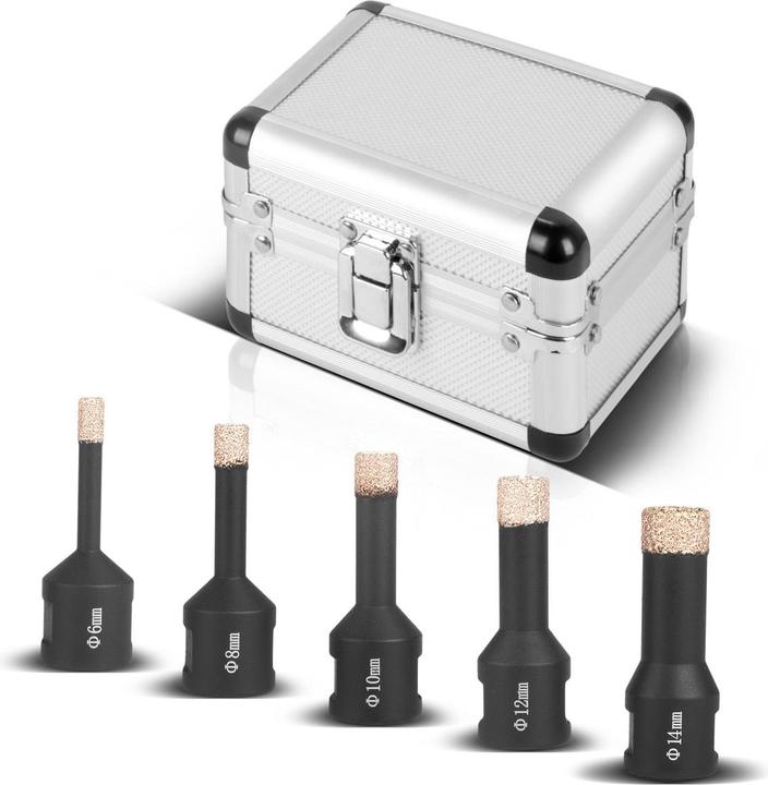Produktbild Stahlwerk Diamant-Bohrkronen 5er Set 6-14 mm M14 für Winkelschleifer (6 - 14 mm)