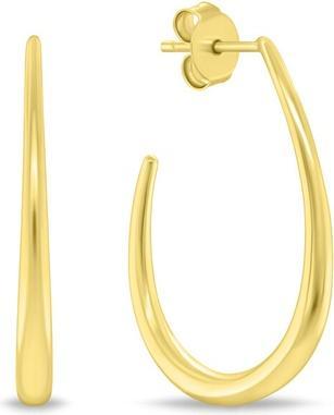 Image du produit Brilio Silver - Bold gold-plated oval earrings EA1146Y