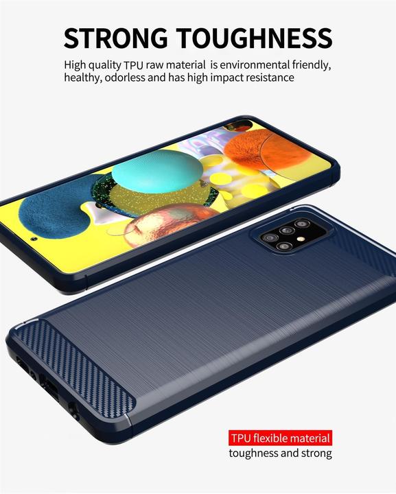 Produktbild Cadorabo TPU Ultra Slim carbon edelstahl Kombi Cover (Samsung Galaxy A51 5G)