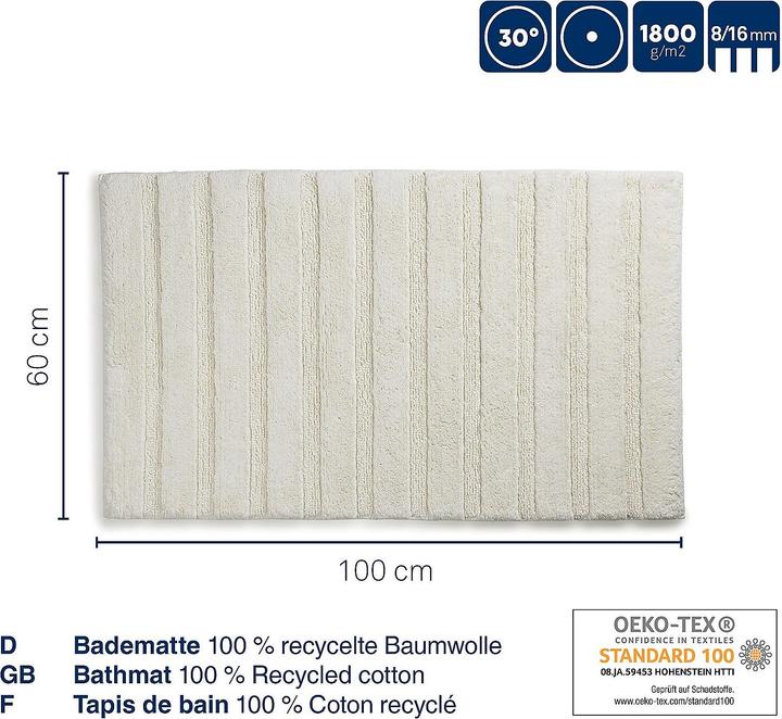 Actual product image Kela Bathmat Megan offwhite (100 x 60 cm)