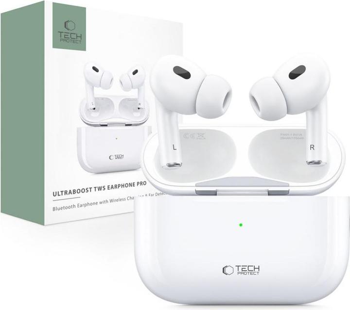 Image du produit Tech-Protect Casque UltraBoost Pro sans fil TWS - blanc (4.50 h, Sans fil)