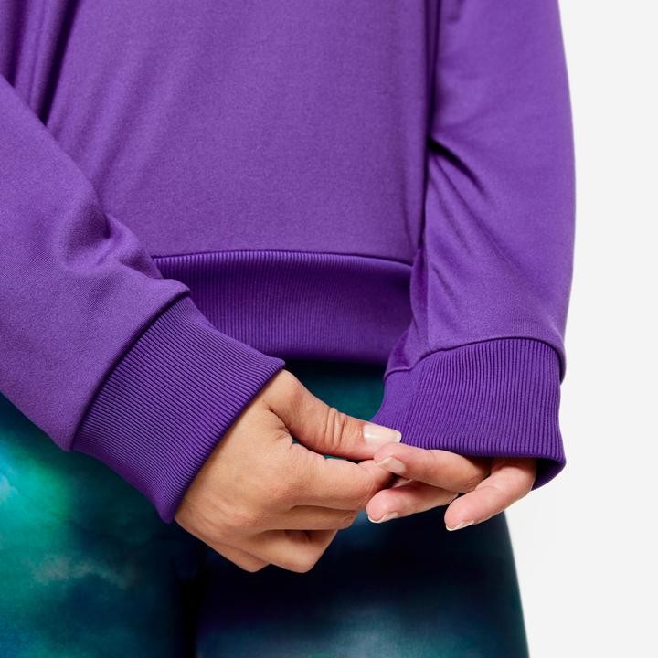 Immagine prodotto Domyos Felpa donna manica lunga con colletto a zip - viola (L)