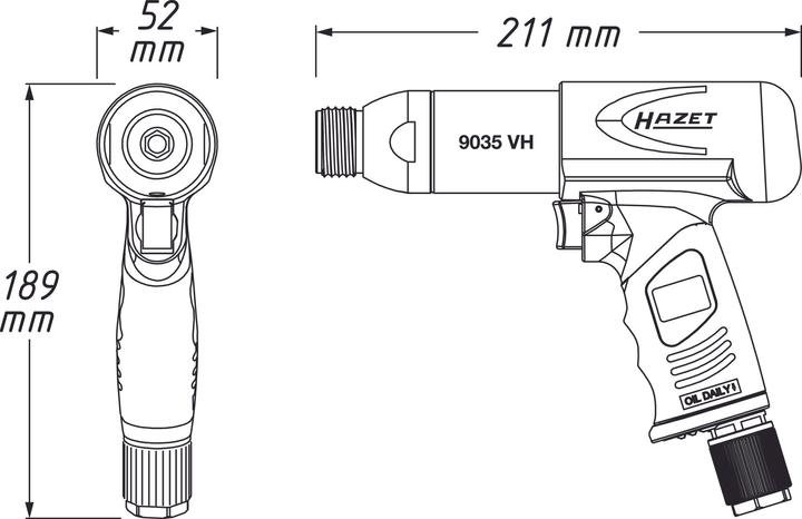 Actual product image HAZET Chisel hammer set 9035H/6 ∙ Number of tools: 6 (Air blast)