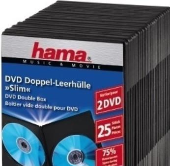 Image du produit Hama 1x25 DVD Double pochette vide Slim 75% d'économie d'espace