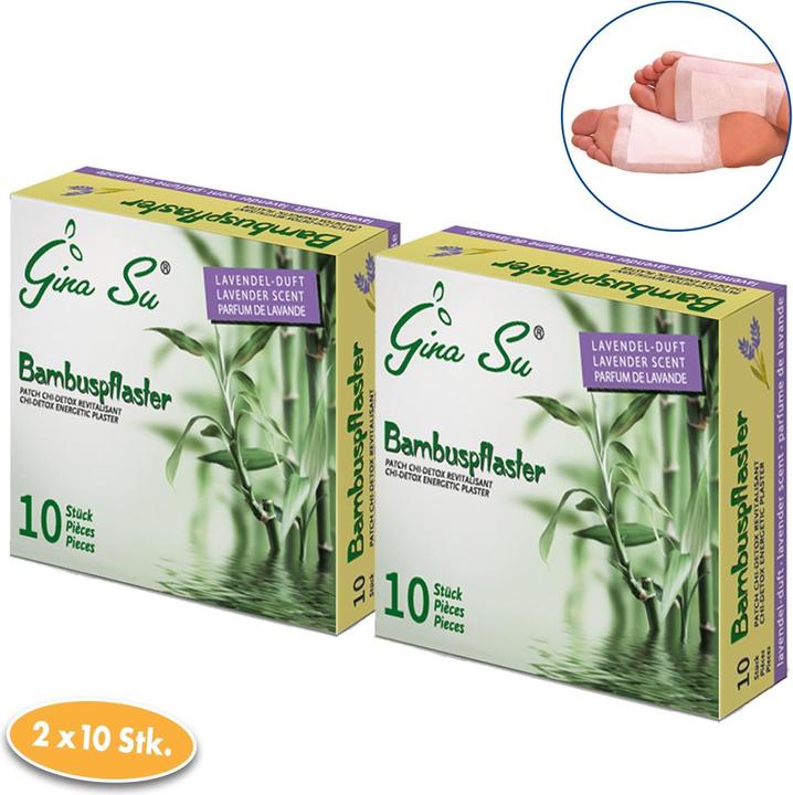 Immagine prodotto Gina Su Cerotti di bambù al profumo di lavanda 20 pezzi (2x 10 pezzi) (Crema piedi e gel piedi)